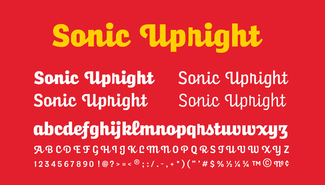Sonic Upright Typeface Sample