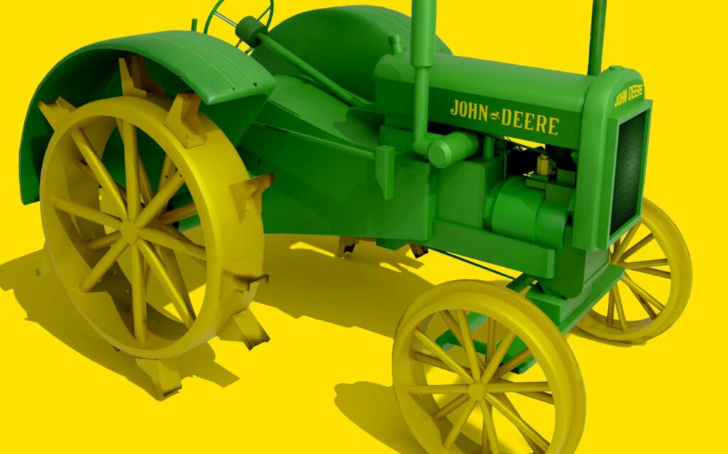 3D rendering of vintage John Deere Model D tractor