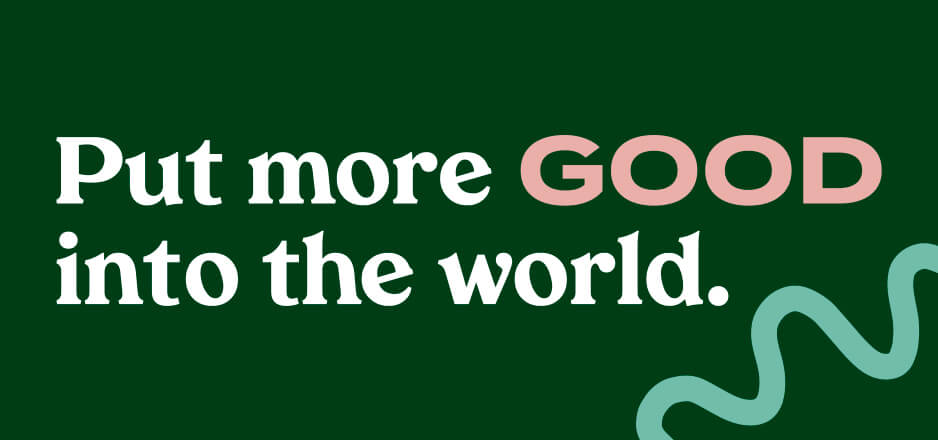 Graphic treatment of the phrase: Put More Good into the World